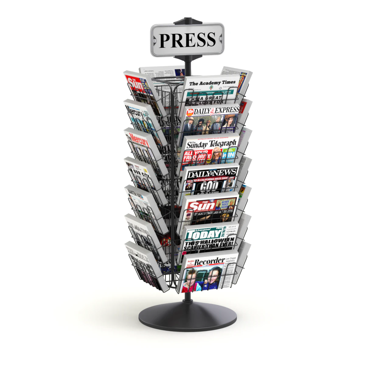 Magazine Carousel Rack - Model 04 3D Model .c4d .max .obj .3ds .fbx .stl .blend