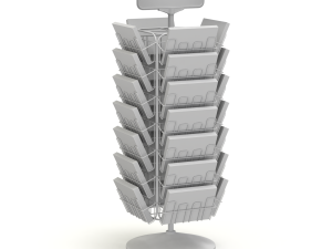 Magazine Carousel Rack - Model 04 Modelo 3D