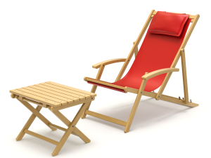 Deck Chair with Side Table 3D Model