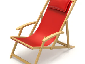 Cadeira de praia com mesa lateral Modelo 3D