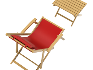 Deck Chair with Side Table 3Dモデル