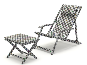 Deck Chair with Side Table 3Dモデル