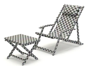 Cadeira de praia com mesa lateral Modelo 3D