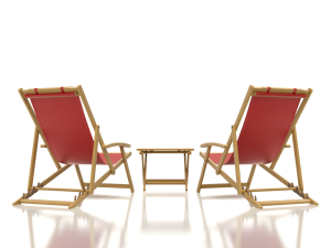 Deck Chair with Side Table 3Dモデル