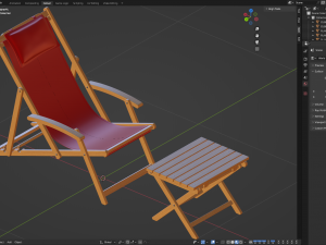 Deck Chair with Side Table 3Dモデル