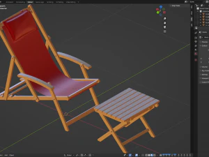 Cadeira de praia com mesa lateral Modelo 3D