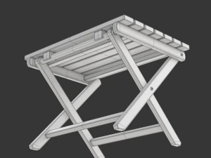 Cadeira de praia com mesa lateral Modelo 3D