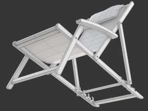 Deck Chair with Side Table 3Dモデル