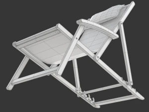 Cadeira de praia com mesa lateral Modelo 3D