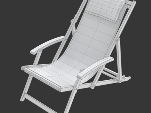Deck Chair with Side Table 3Dモデル