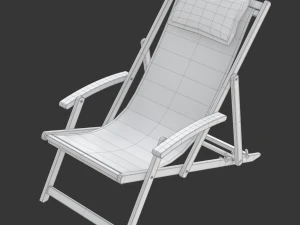 Cadeira de praia com mesa lateral Modelo 3D