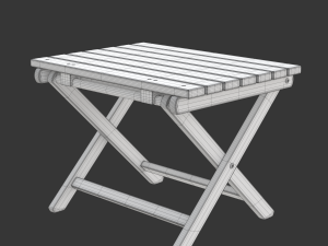 Deck Chair with Side Table 3Dモデル