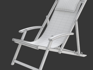 Deck Chair with Side Table 3Dモデル