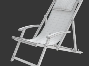 Cadeira de praia com mesa lateral Modelo 3D