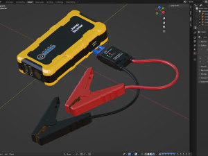 Modern Car Jump Starter Set 3D Model