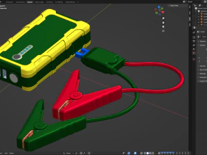 Modern Car Jump Starter Set 3D Model