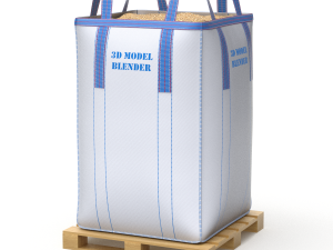 Bulk Bag on Wooden Pallet 3D 模型