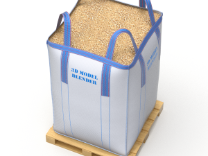 Bulk Bag on Wooden Pallet 3D मॉडल