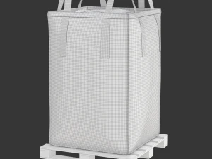 Torba zbiorcza na drewnianej palecie Model 3D