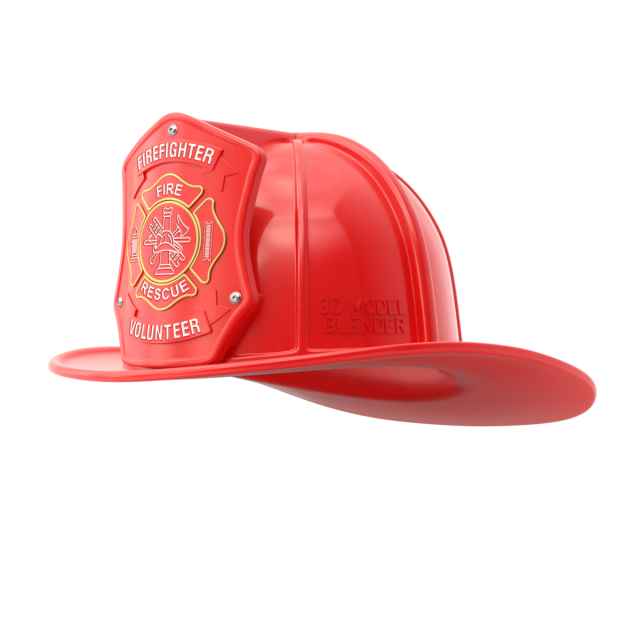 Firefighter Helmet Model 3D .c4d .max .obj .3ds .fbx .stl .blend 