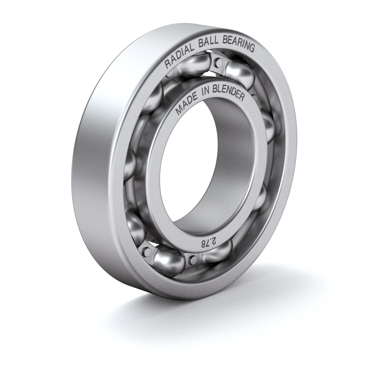 Radial Ball Bearing 3D Model .c4d .max .obj .3ds .fbx .stl .blend