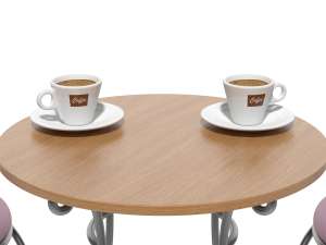 French Sidewalk Cafe Table with Chairs 3Dモデル