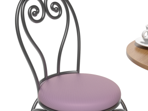 French Sidewalk Cafe Table with Chairs 3Dモデル