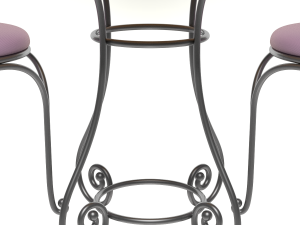 French Sidewalk Cafe Table with Chairs 3Dモデル