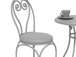 French Sidewalk Cafe Table with Chairs 3Dモデル