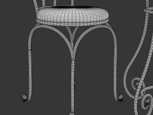 French Sidewalk Cafe Table with Chairs 3Dモデル