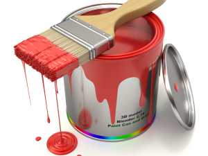 Paint Can and Brush 3D Model