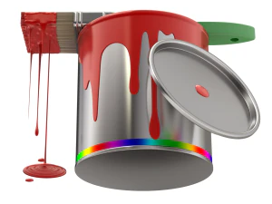 Paint Can and Brush 3D Model