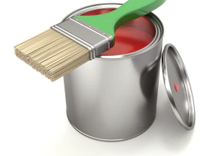 Paint Can and Brush 3D Model