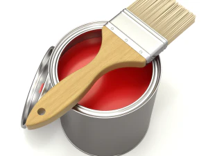 Paint Can and Brush 3D Model