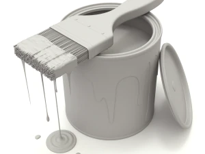 Paint Can and Brush 3D Model