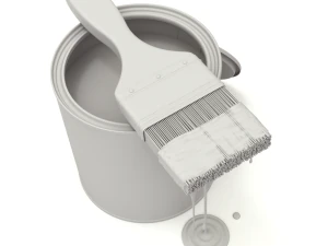 Paint Can and Brush 3D Model