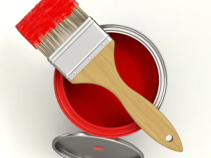 Paint Can and Brush 3D Model