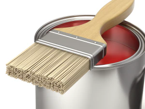 Paint Can and Brush 3D Model