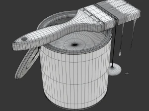 Paint Can and Brush 3D Model