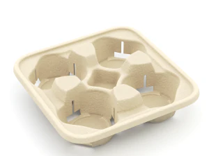 Takeout Coffee Cup with Lid and Holder 3D Model