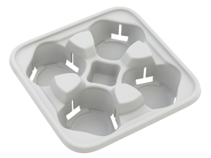 Takeout Coffee Cup with Lid and Holder 3D 모델