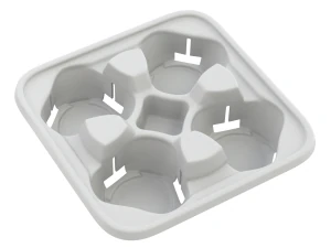 Takeout Coffee Cup with Lid and Holder 3D Model