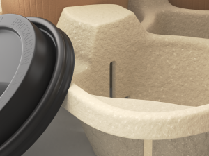 Takeout Coffee Cup with Lid and Holder 3D 모델
