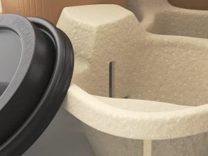 Takeout Coffee Cup with Lid and Holder 3D Model