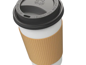 Takeout Coffee Cup with Lid and Holder 3D Model