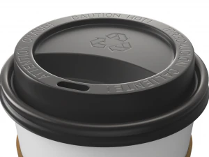 Takeout Coffee Cup with Lid and Holder 3D Model