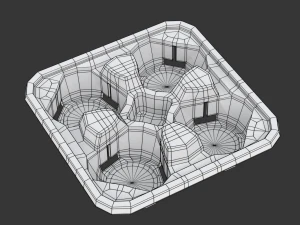Takeout Coffee Cup with Lid and Holder 3D Model
