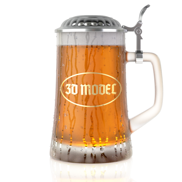 Beer Mug with Metal Cap 3D 모델 .c4d .max .obj .3ds .fbx .stl .blend 