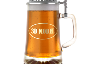 Beer Mug with Metal Cap 3D 모델