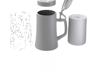 Beer Mug with Metal Cap 3D 모델